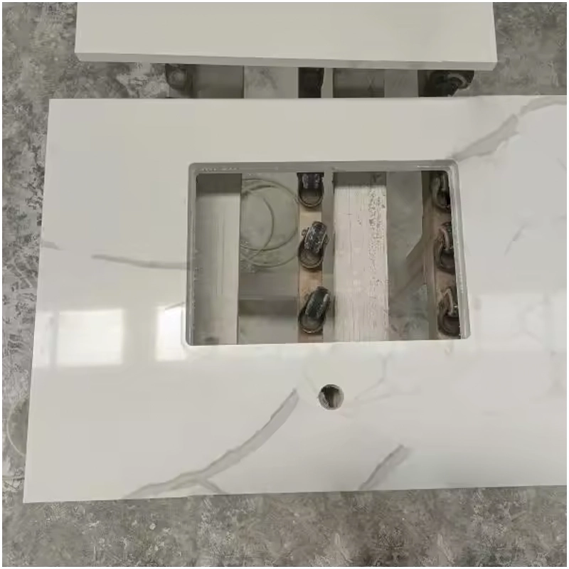 Single Sink Quartzite Countertop Calacatta For Bathroom