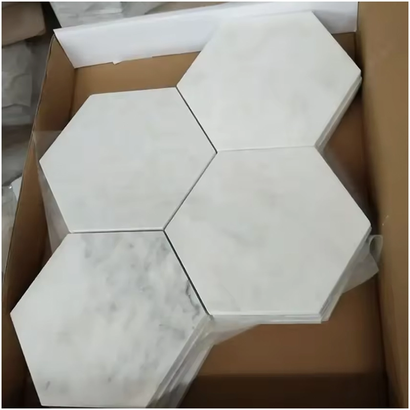 Oriental White Hex Mosaic Tiles