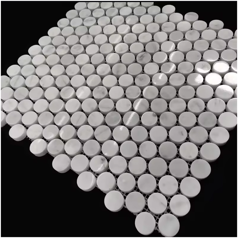 Bianco Carrara Marble Penny Round Tile