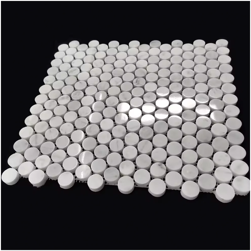 Carrara White Marble Penny Round Tile