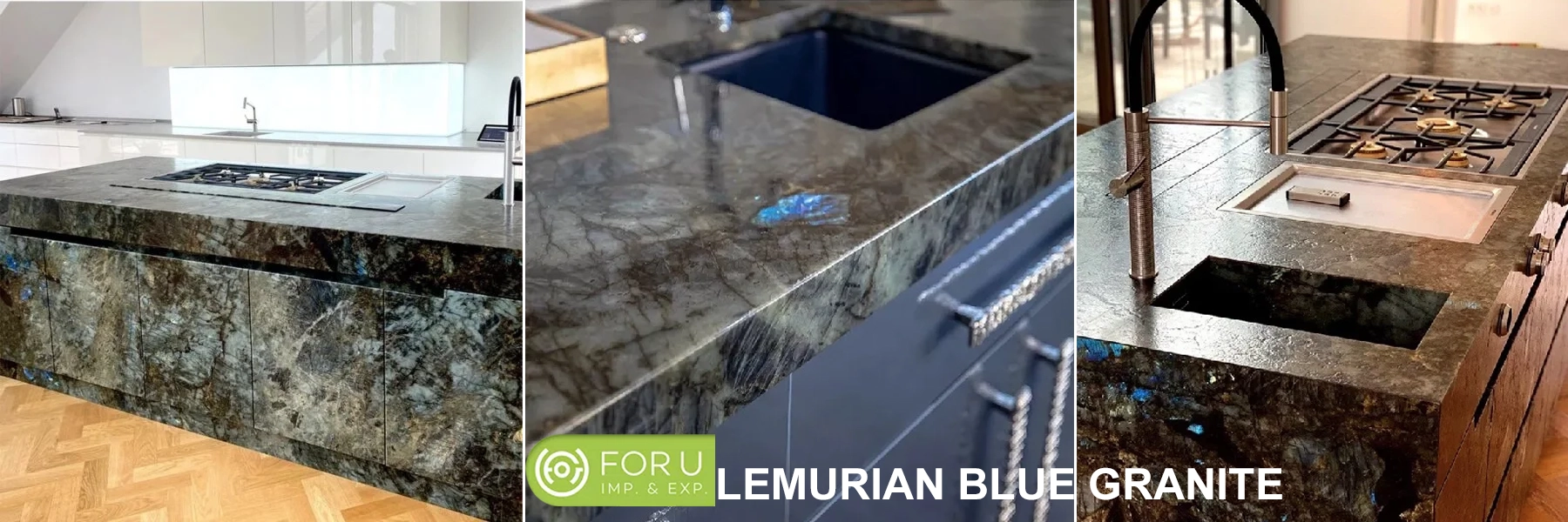 Customized Labradorite Lemurian Blue Granite Kitchen Countertop Projects FOR U STONE
