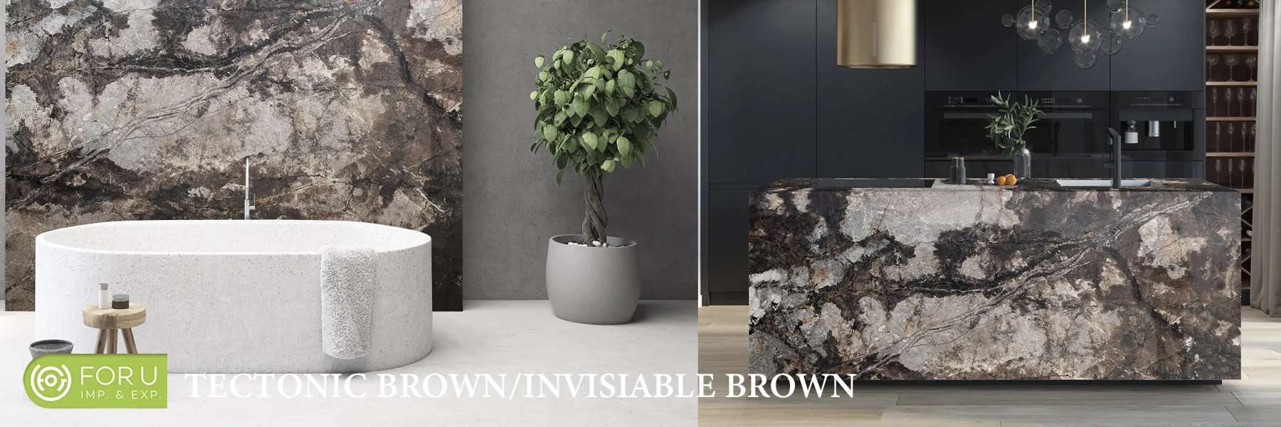 Tectonic Brown Marble Kitchen and Bathroom projects FOR U STONE