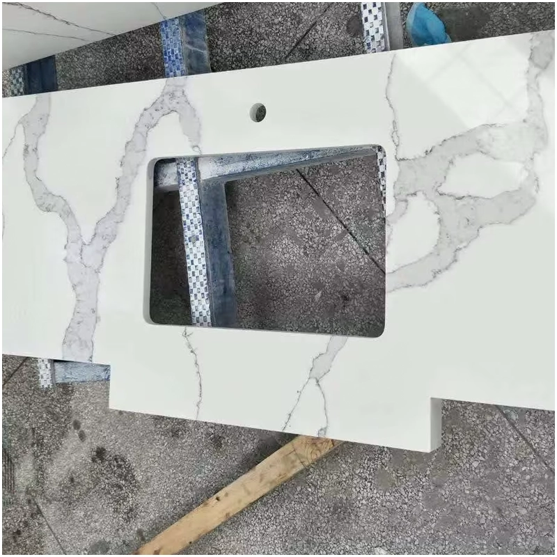 White Quartz Bathroom Vanity Tops