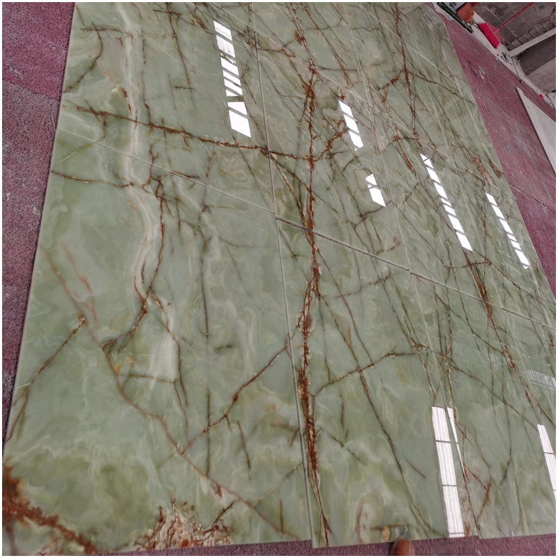 Polished Green Onyx Marble Tiles