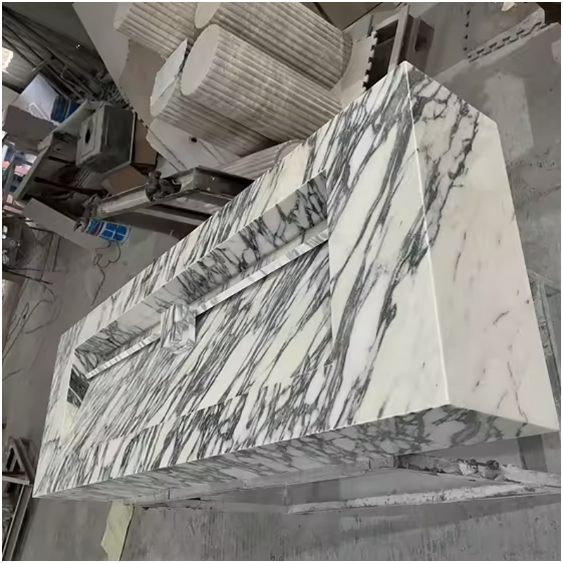 White Marble Wall Mount Marble Sink