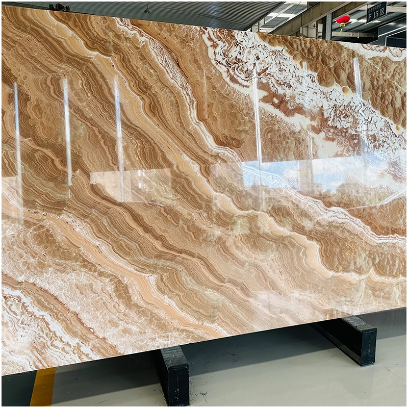 Polished Peacock Yellow Onyx Marble Slab