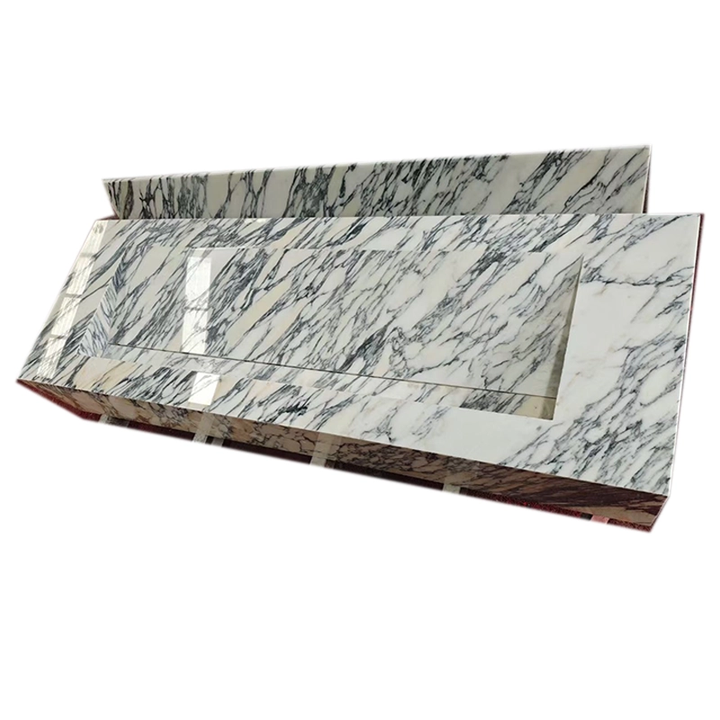 Arabescato Marble Floating Vanity Sink