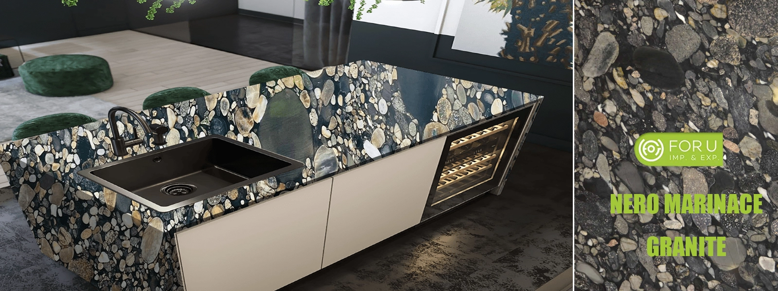 Nero Marinace Granite Kitchen Countertop Projects FOR U STONE