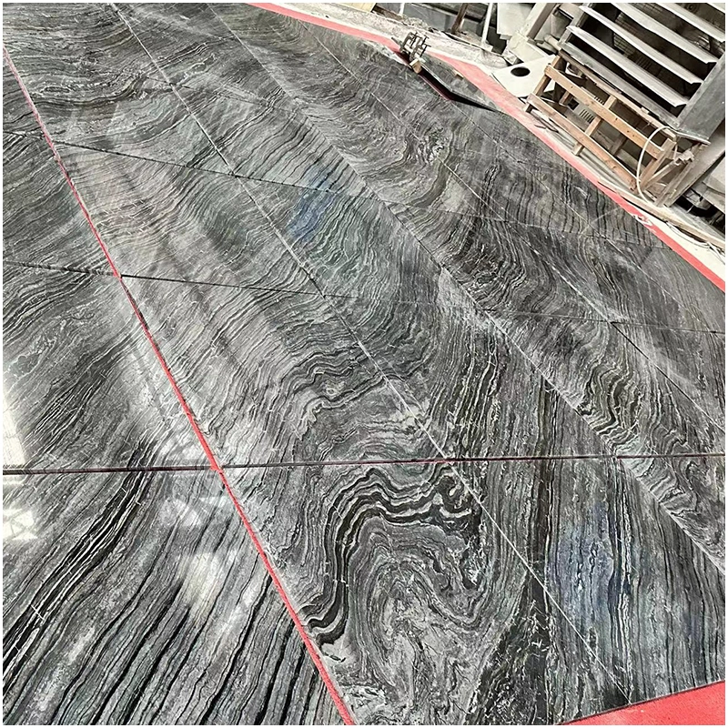 Silver Wave Black Marble Tile