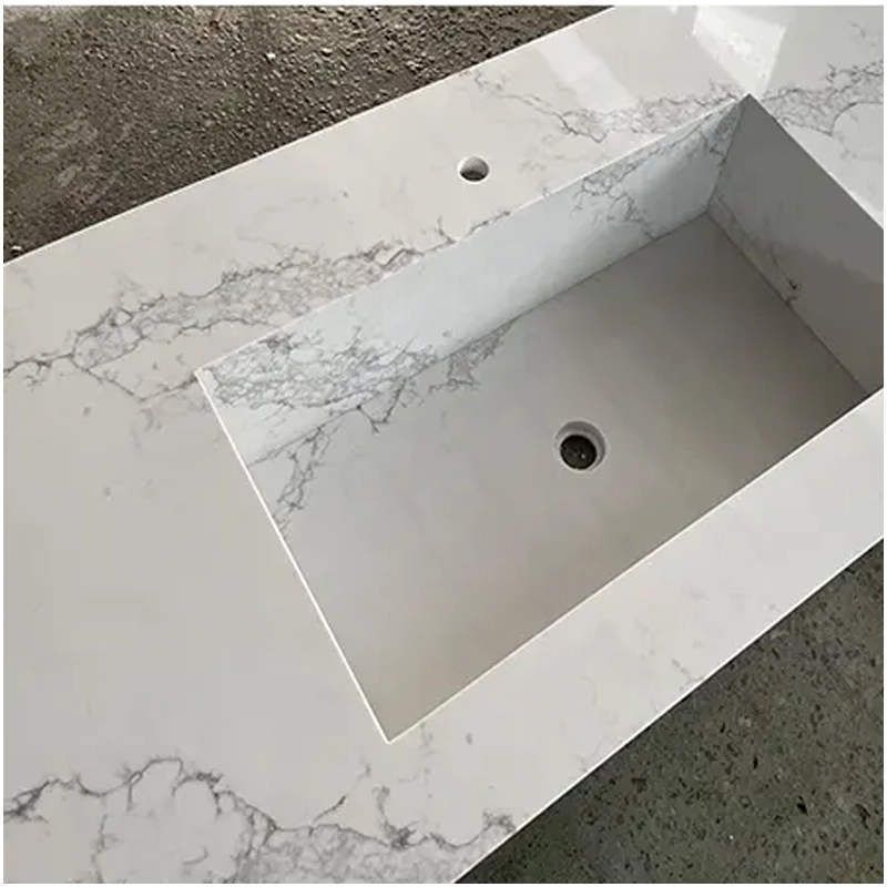 Bianco Calacatta Quartz Bathroom Vanity Top