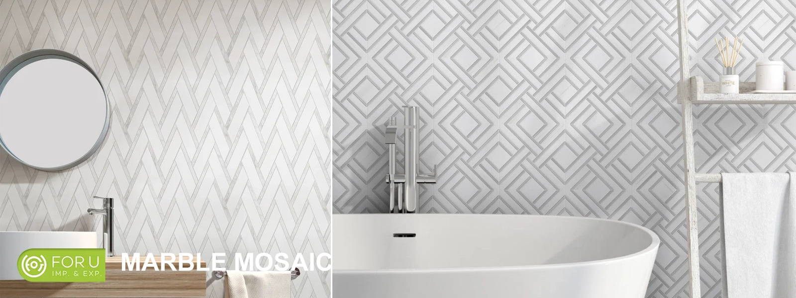 White Marble Mosaic Tiles Bathroom Projects FOR U STONE White Marble Mosaic Tiles Bathroom Projects FOR U STONE