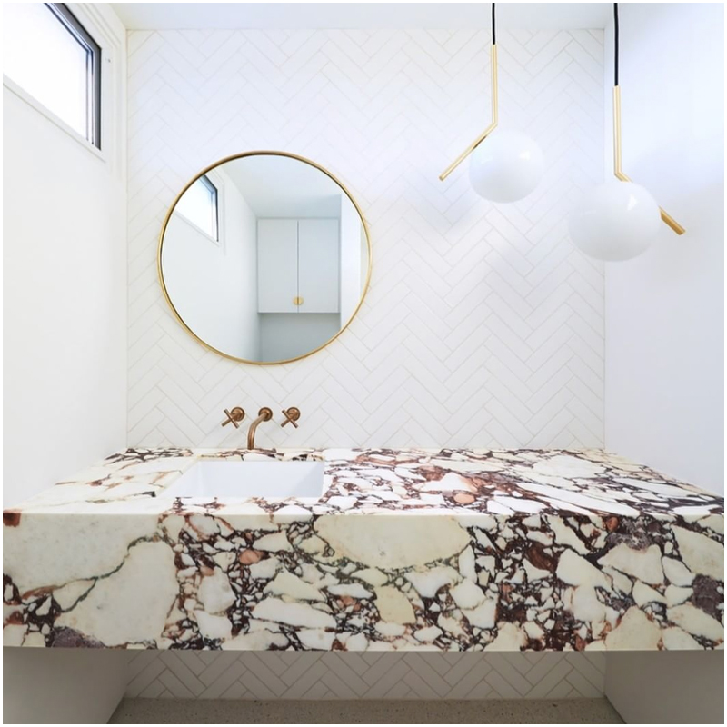 Calacatta Viola Marble Bathroom Floating Countertop Projects FOR U STONE