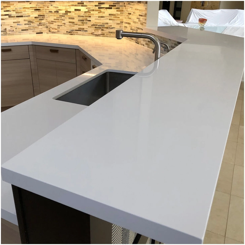 Pure White Quartz Kitchen Countertops Supplier FOR U STONE Pure White Quartz Kitchen Countertops