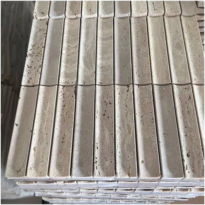 Concave Beige Travertine Tile
