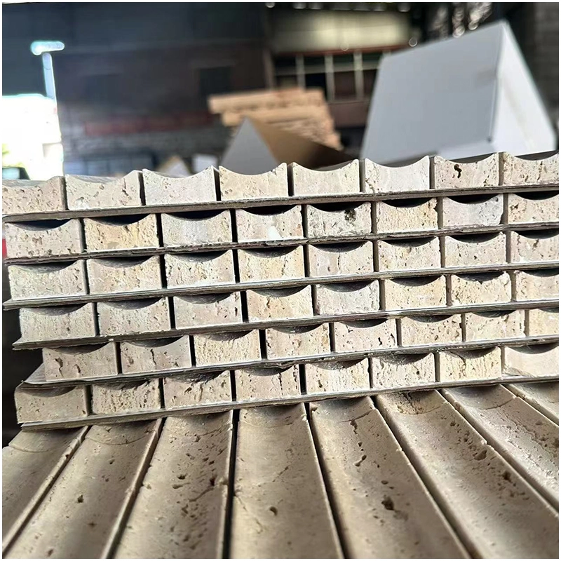 Concave Travertine Mosaic Accient Wall Tiles