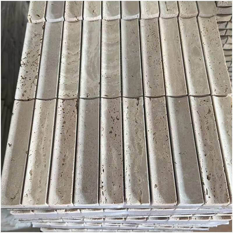 Concave Travertine Mosaic Tiles