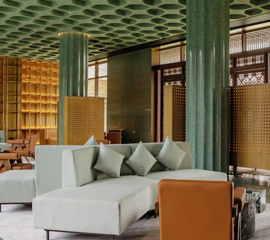 Terrazzo Medallion Tiles 35 Green Terrazzo Lobby APRIL RESORT HOTEL