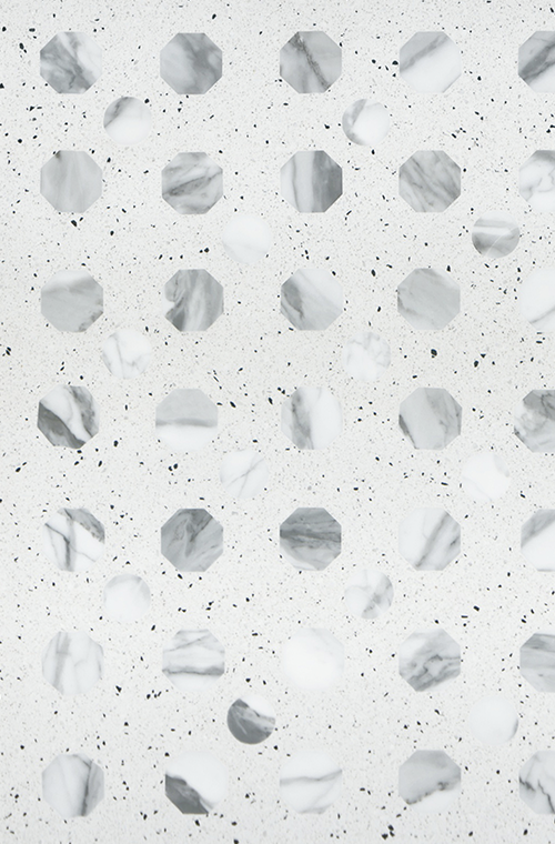 Terrazzo Medallion Tiles 18 Marble Penny Round Chip White Terrazzo FOUA