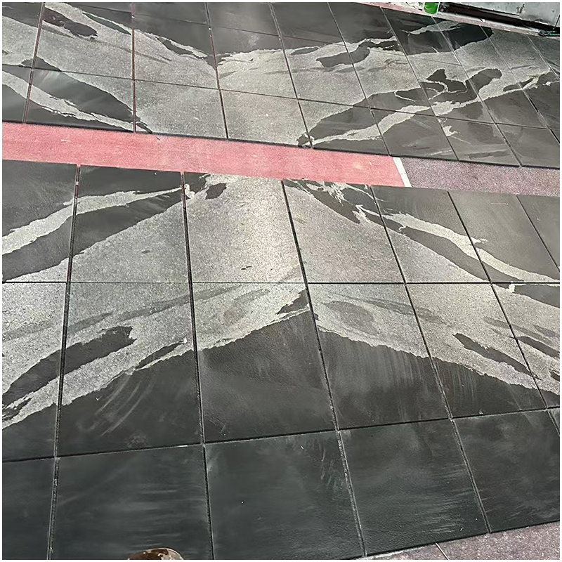 Python Black Granite Bookmatched Wall Tiles