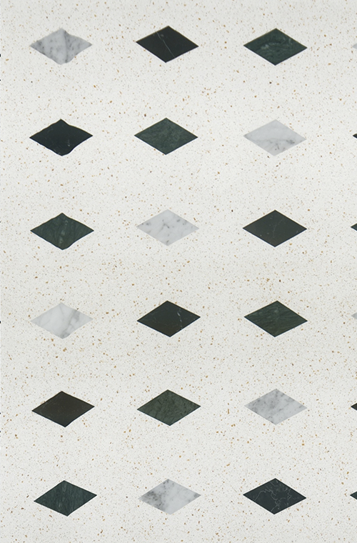 Terrazzo Medallion Tiles 19 Rhombus Marble Chip White Terrazzo FORUA