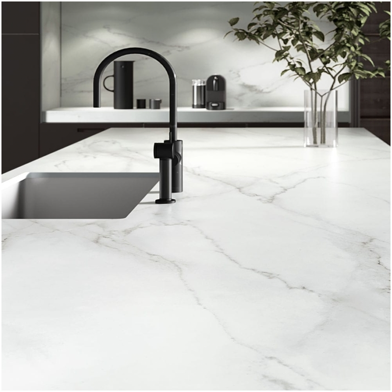 White Marble Look Ultracompact Surface Countertops FOR U STONE White Marble Look Ultracompact Surface Countertops FOR U STONE