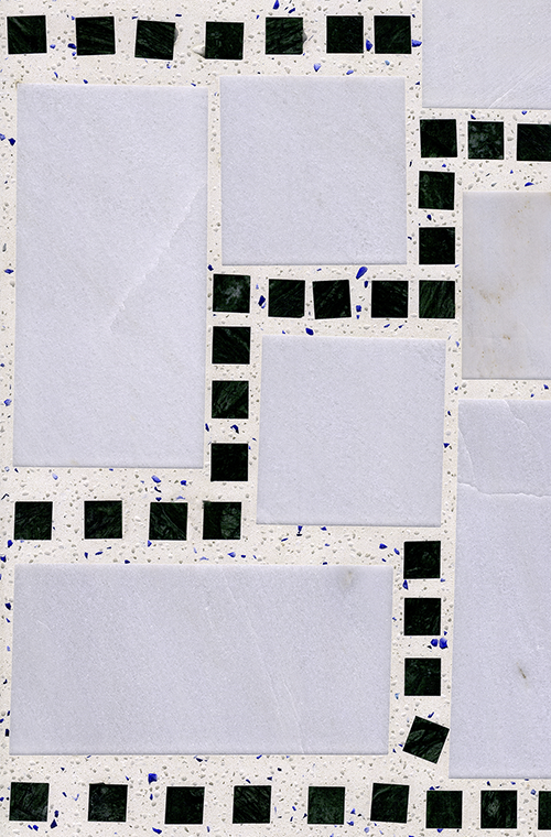 Terrazzo Medallion Tiles 1 White and Black Terrazzo FORUA