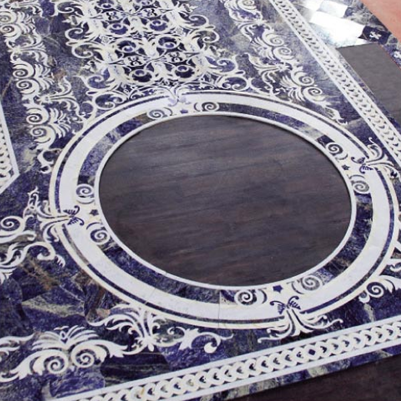 Brazilian Blue Quartzite 15 Inlay Art Medallion