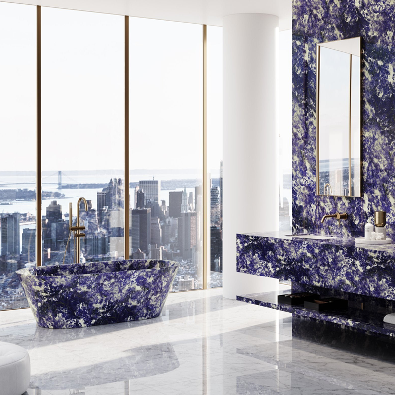 Bolivia Blue Marble Skyfall Penthouse Bathroom Interior FOR U STONE Bolivia Blue Marble Skyfall Penthouse Bathroom Interior FOR U STONE