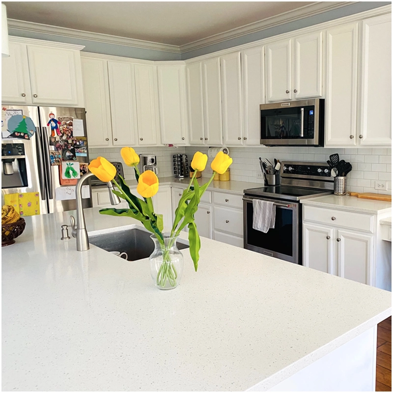 Sparkling White Quartz Kitchen Countertop Factory FOR U STONE Sparkling White Quartz Kitchen Countertop Factory FOR U STONE
