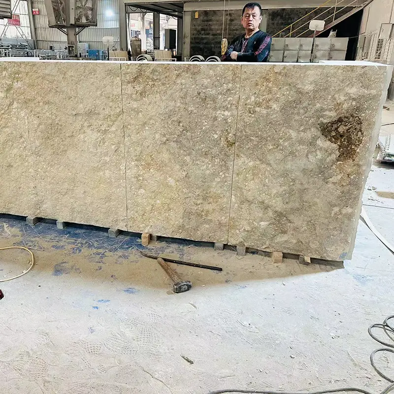 Limestone Building Lobby Reception Desk