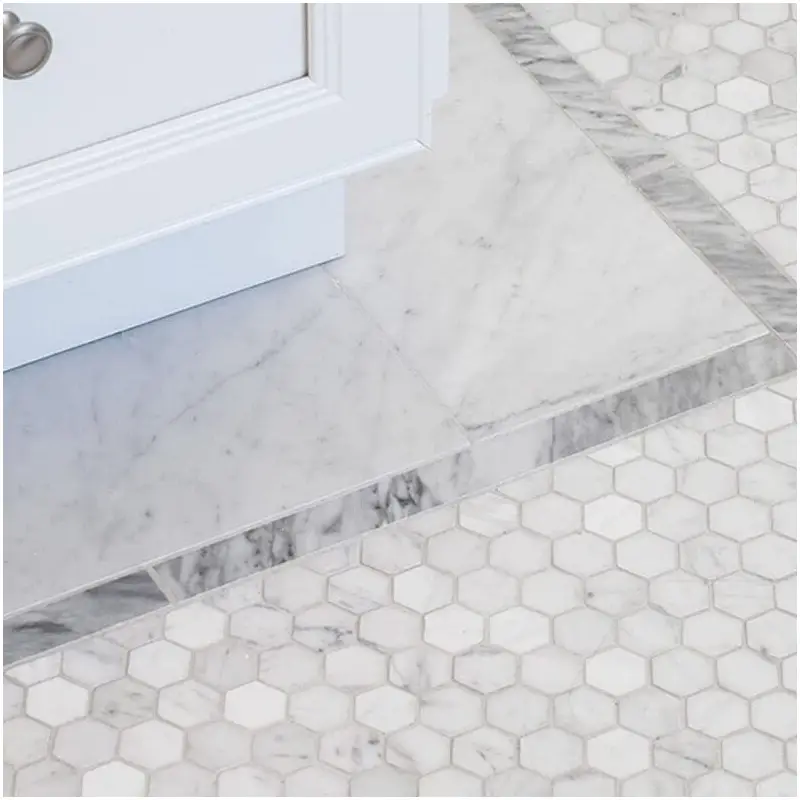 Small Bath Hacks: Carrara Mosaics Tiles That Double Room Size Visually 17 Small Bath Hacks Carrara Mosaics Tiles That Double Room Size Visually