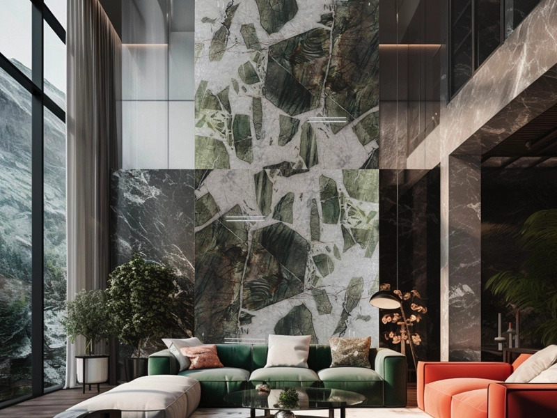 Trending Exotic Quartzite 41 Botanic Wave Green Quartzite Luxury Penthouse Projects