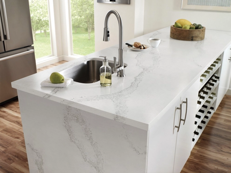 Calacatta White 122 Calacatta White Quartz Waterfall Countertops