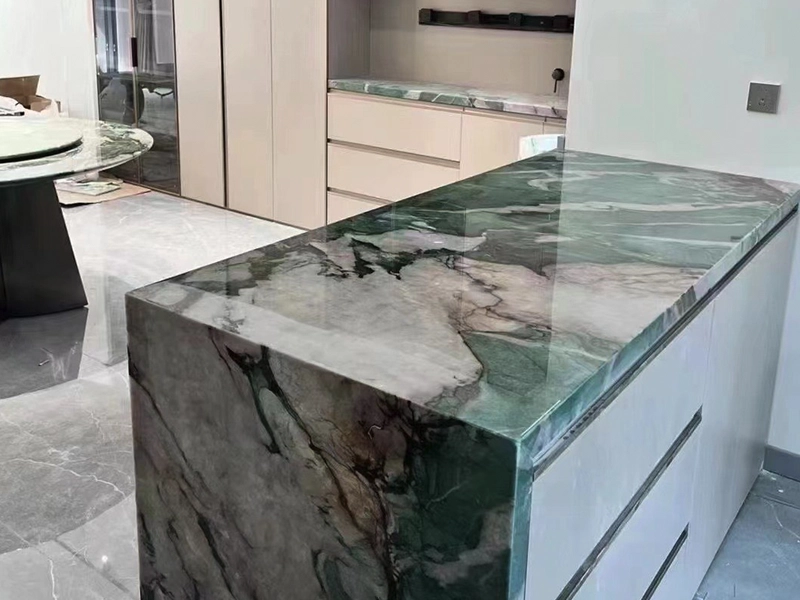 Trending Exotic Quartzite 37 Patagonia Green Quartzite Villa Kitchen Benchtops
