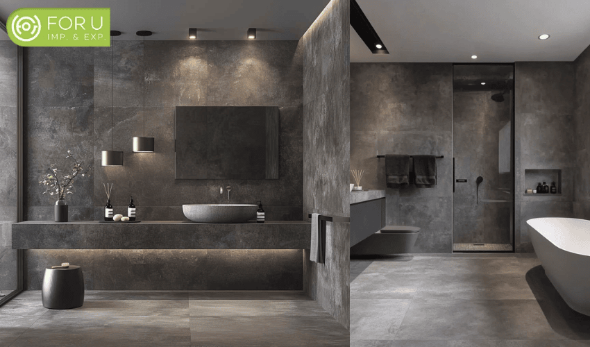 Gray marble bathroom Gray marble bathroom