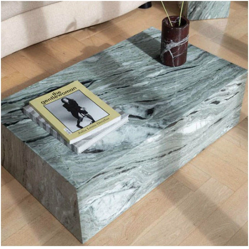 Stone Tables 31 Raggio Verde Marble Plinth End Tables