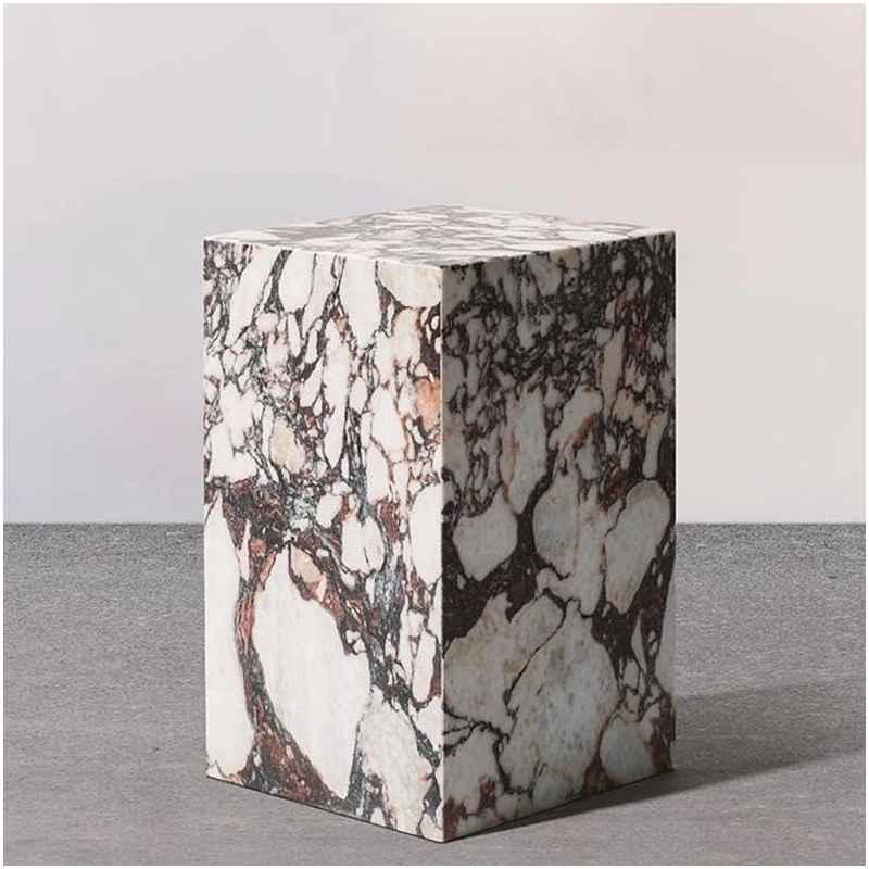 Stone Tables 64 Calacatta Violetta Marble Tall Cube Side Tables