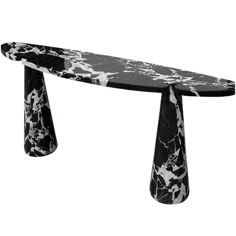 Stone Tables 94 Grand Antique Black White Marble Console Tables