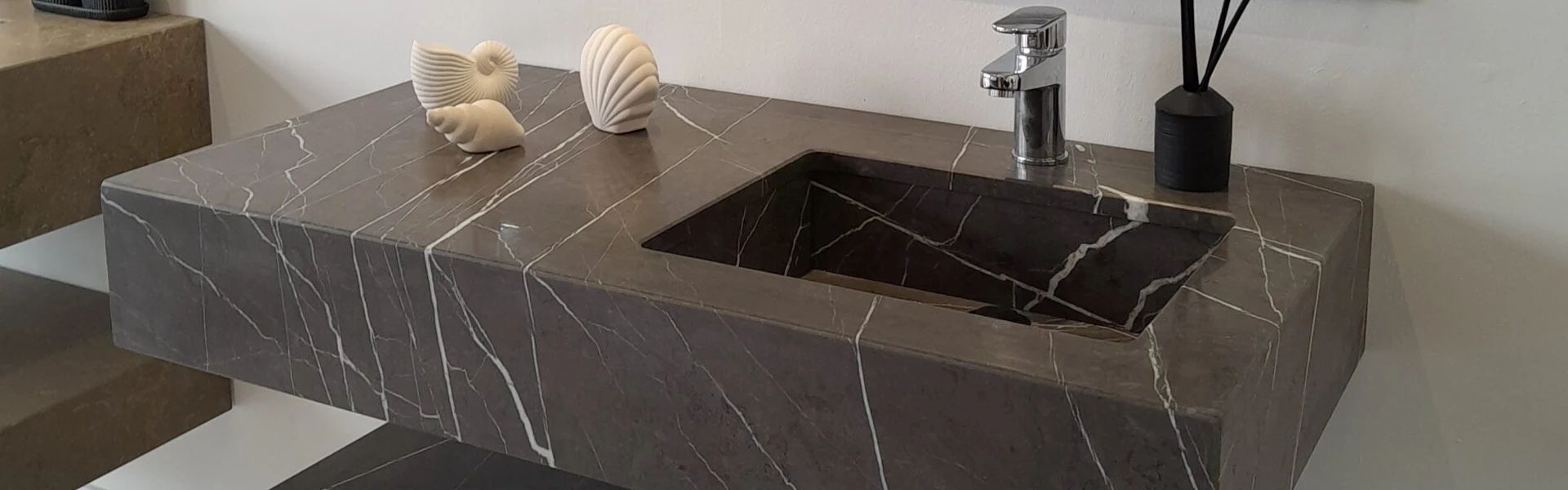 8 Most Valuable Natural Marble For Countertops You Should Buy 6 Pietra Grey Marble Luxury Bathroom Countertop Designs