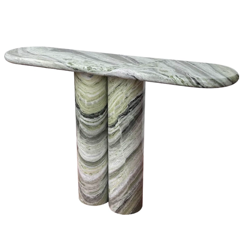 Stone Tables 101 Raggio Verde marble T Shape Console Tables