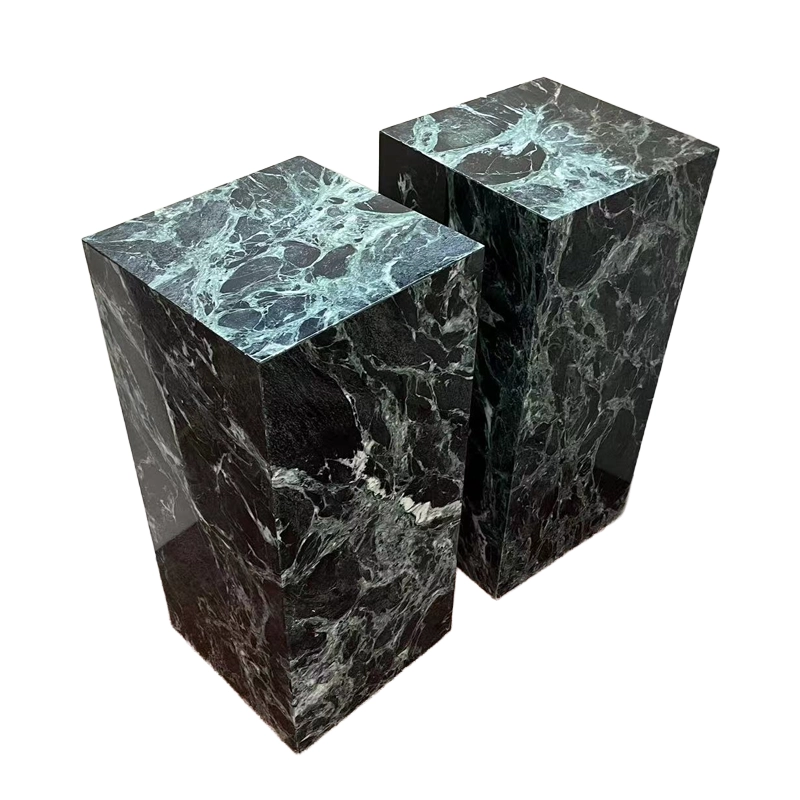 Stone Tables 84 Verde Apli Marble Tall Cube Coffee Tables