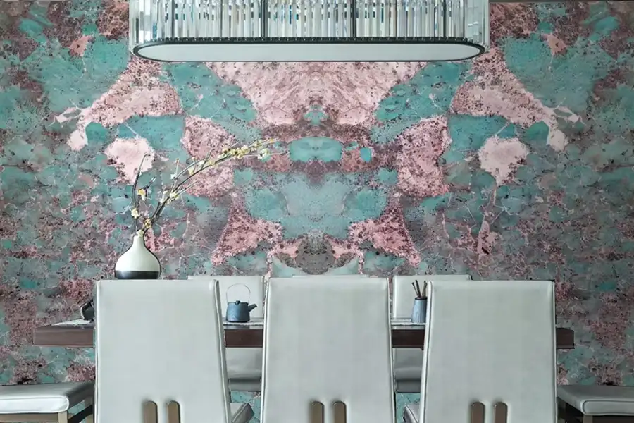 Muro di quarzite verde amazzonico Progetti di villeggiatura