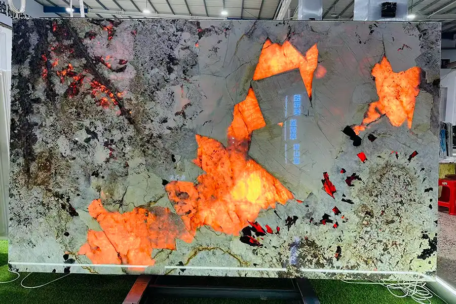 Backlit Patagonia Kwartsietplaten Magazijnen-VOOR U STEEN