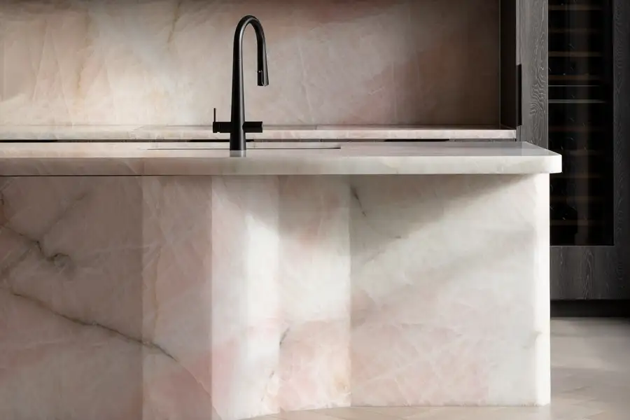 Cristallo Roze Kwartsiet Werkbladen Voor Luxe Huizen