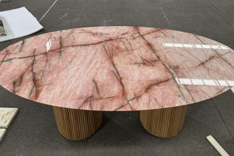 Cristallo Roze Kwartsiet Ovaal Tafeltjes