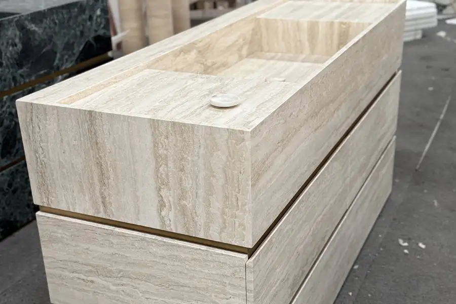 كبائن ترافرتين إيطالي أبيض ترافرتين قائم بذاته