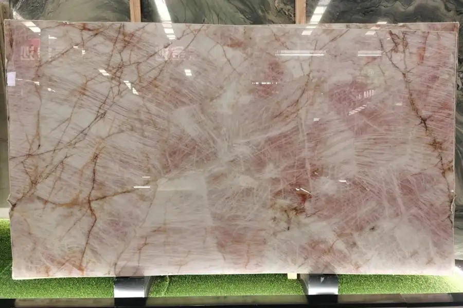 Roze Cristallo Kwartsiet Gepolijste Plakken