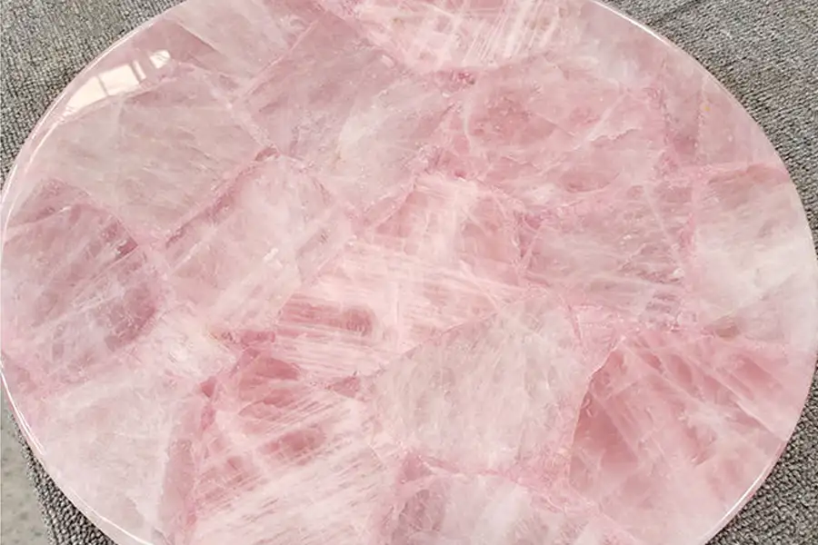 Roze Kristalkwarts Ronde Salontafels