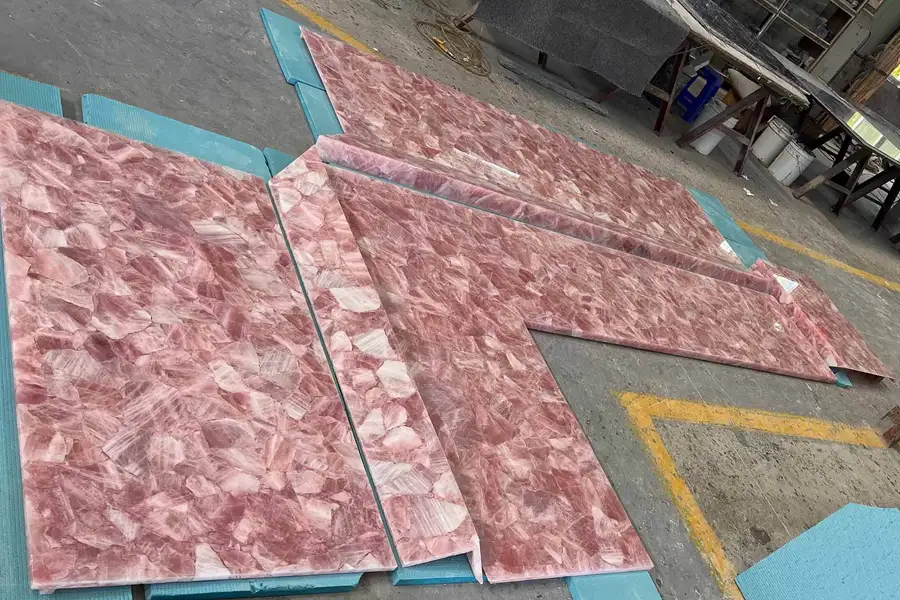 Roze kwarts edelsteen vloer- en wandtegels