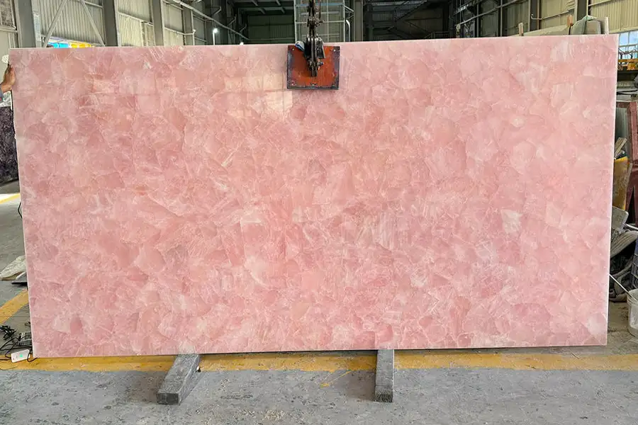 Roze Rozen Kristal Kwarts Plak